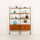 Italian free standing wall unit in teak, 1960s