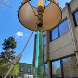 Lampadaire éléphant italien art déco en verre vert 142cm