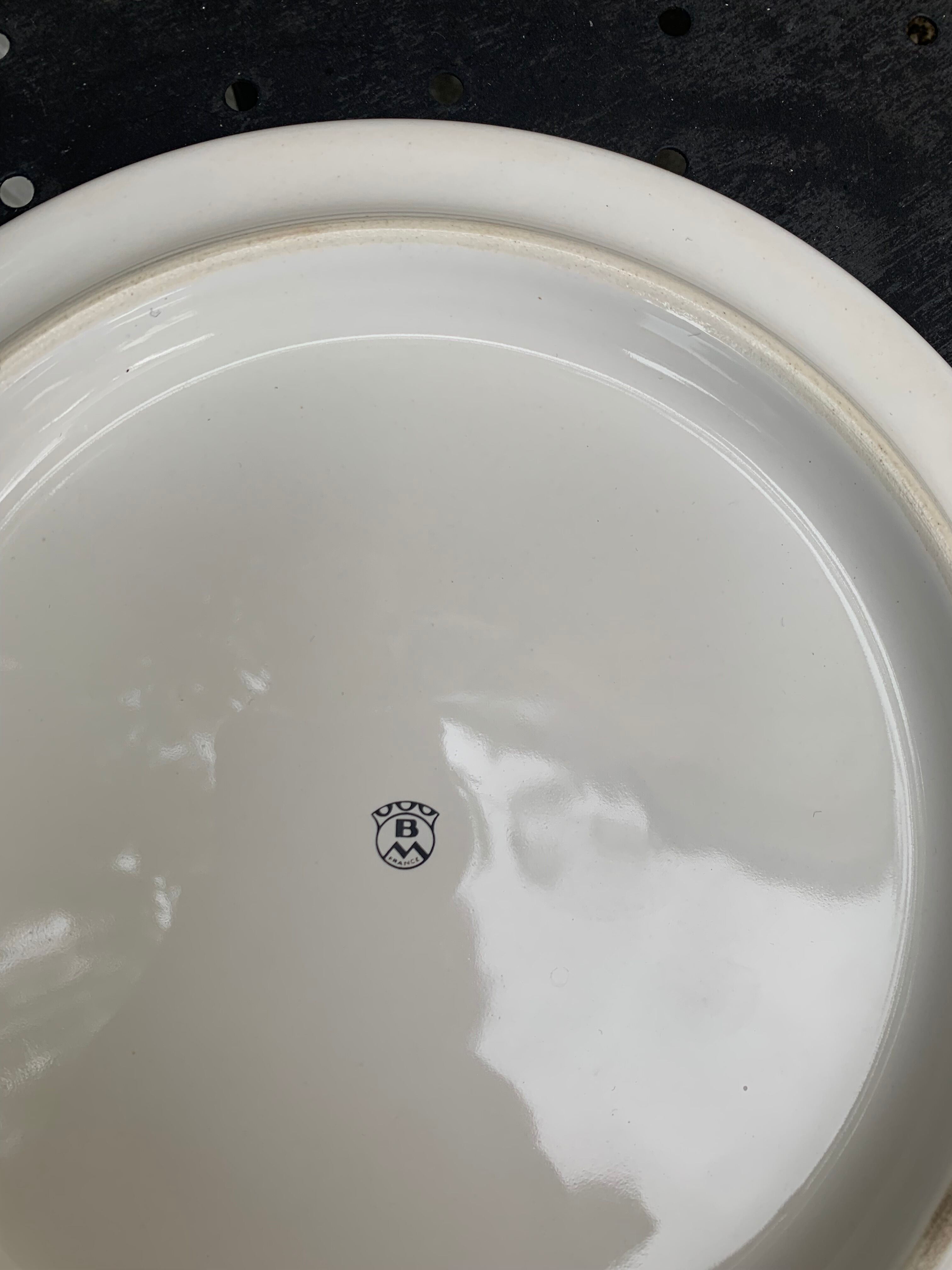 Faience trivet, cashmere pattern centerpiece, vintage 1960, stamp B france