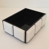 Art Deco black and white bakelite catchall