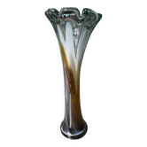 Vase Murano bleu orangé