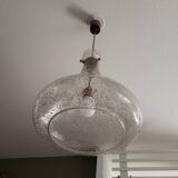 Designer drop pendant in blown and bubbled glass, Capital Lighting