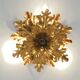 Golden leaf wall lamp
