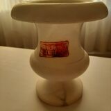 Alabaster vase with label