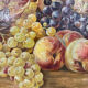 Still life on wood painted in oil 19th