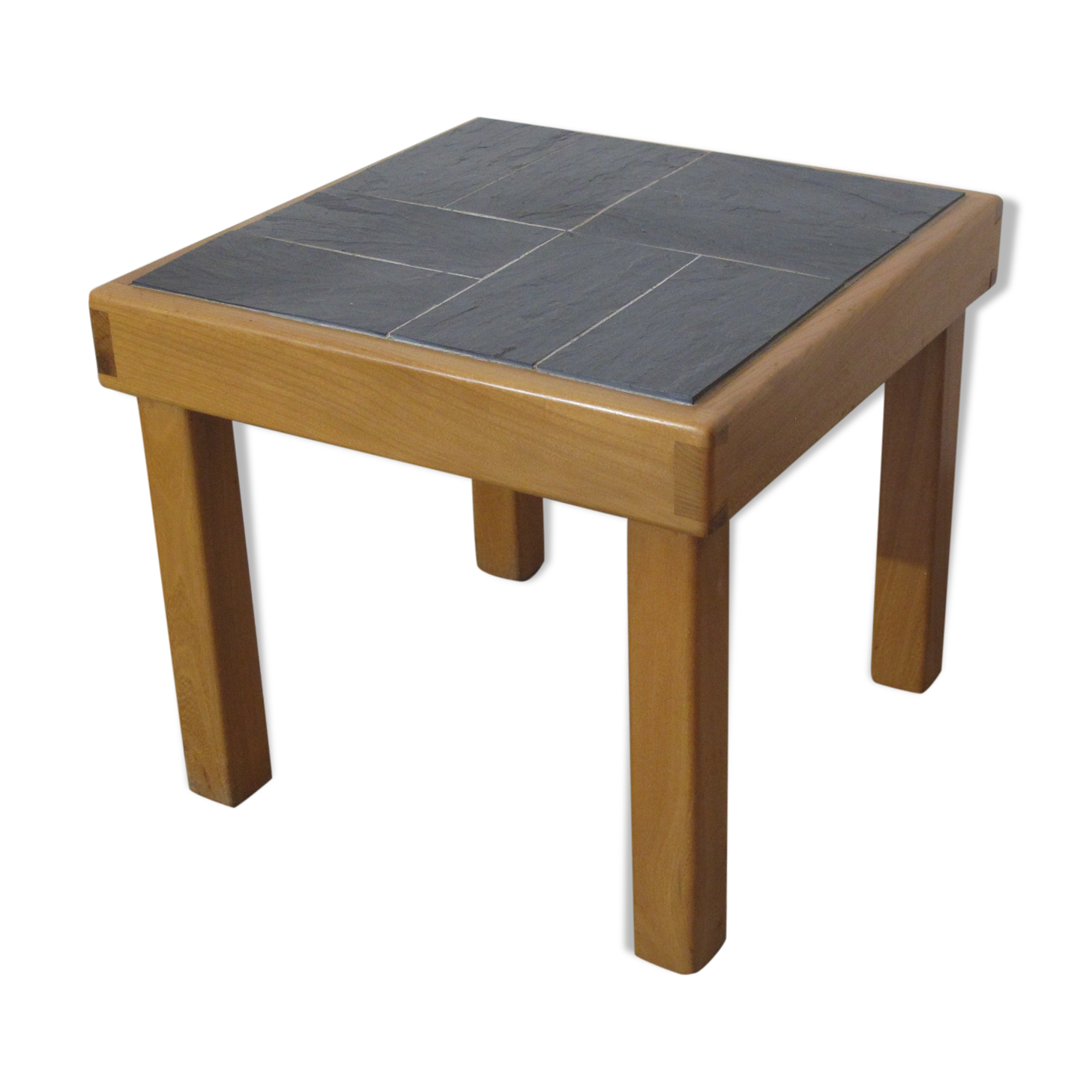 House Regain coffee table in solid elm and slate year 70/80