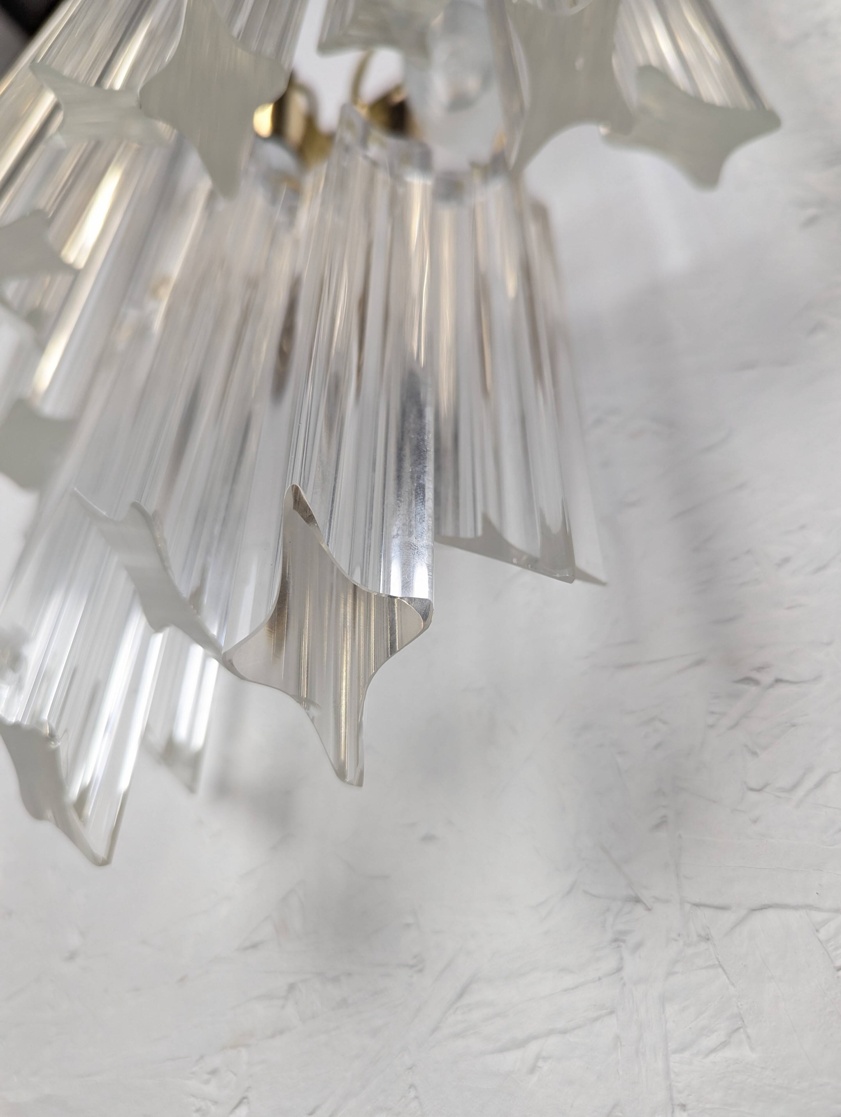 Brass and Murano wall light by Venini by Novaresi