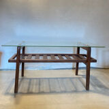 Scandinavian glass and teak table