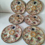 6 oyster plates Henriot Quimper decor 137 hand-painted