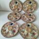 6 oyster plates Henriot Quimper decor 137 hand-painted