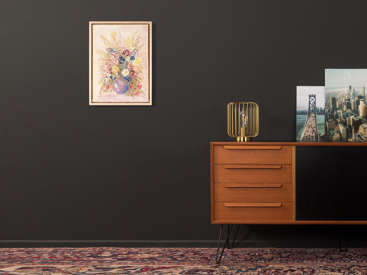 Flower Bouquet from the 1920s, Oil on Canvas, 28 x 38 cm