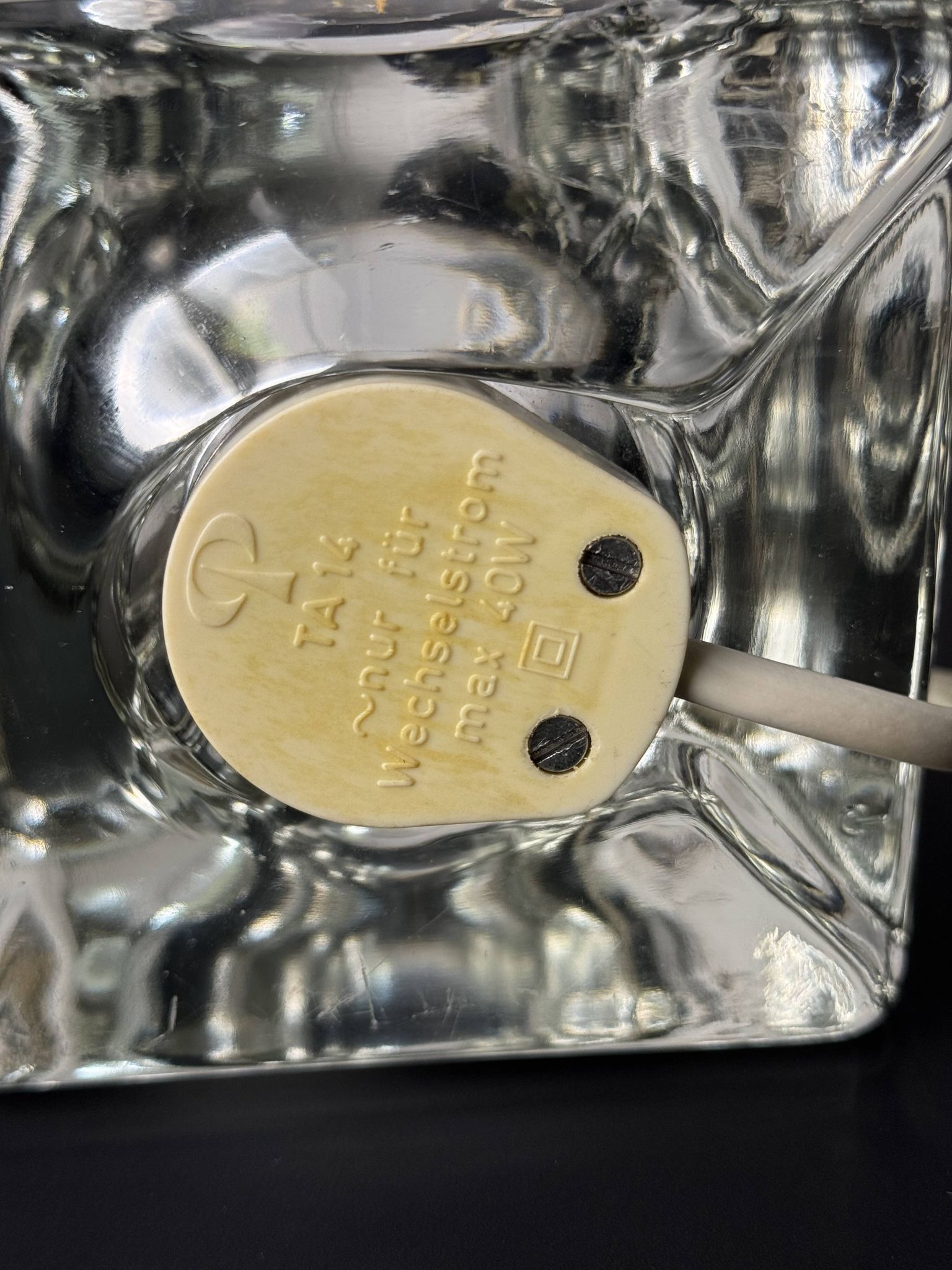 Lampe en verre Ice Cube par Putzler circa 1970
