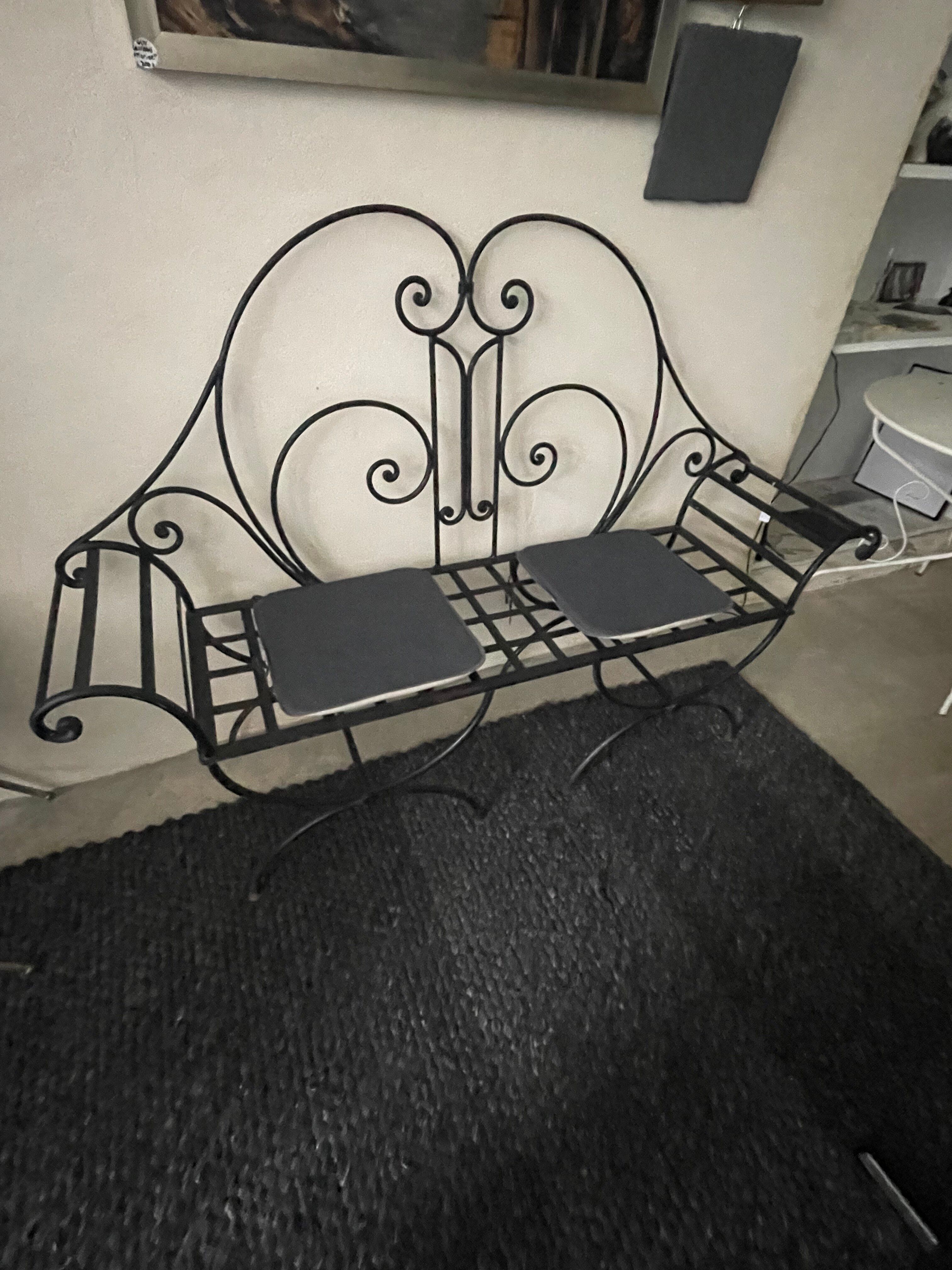 Banc de jardin fer forgé