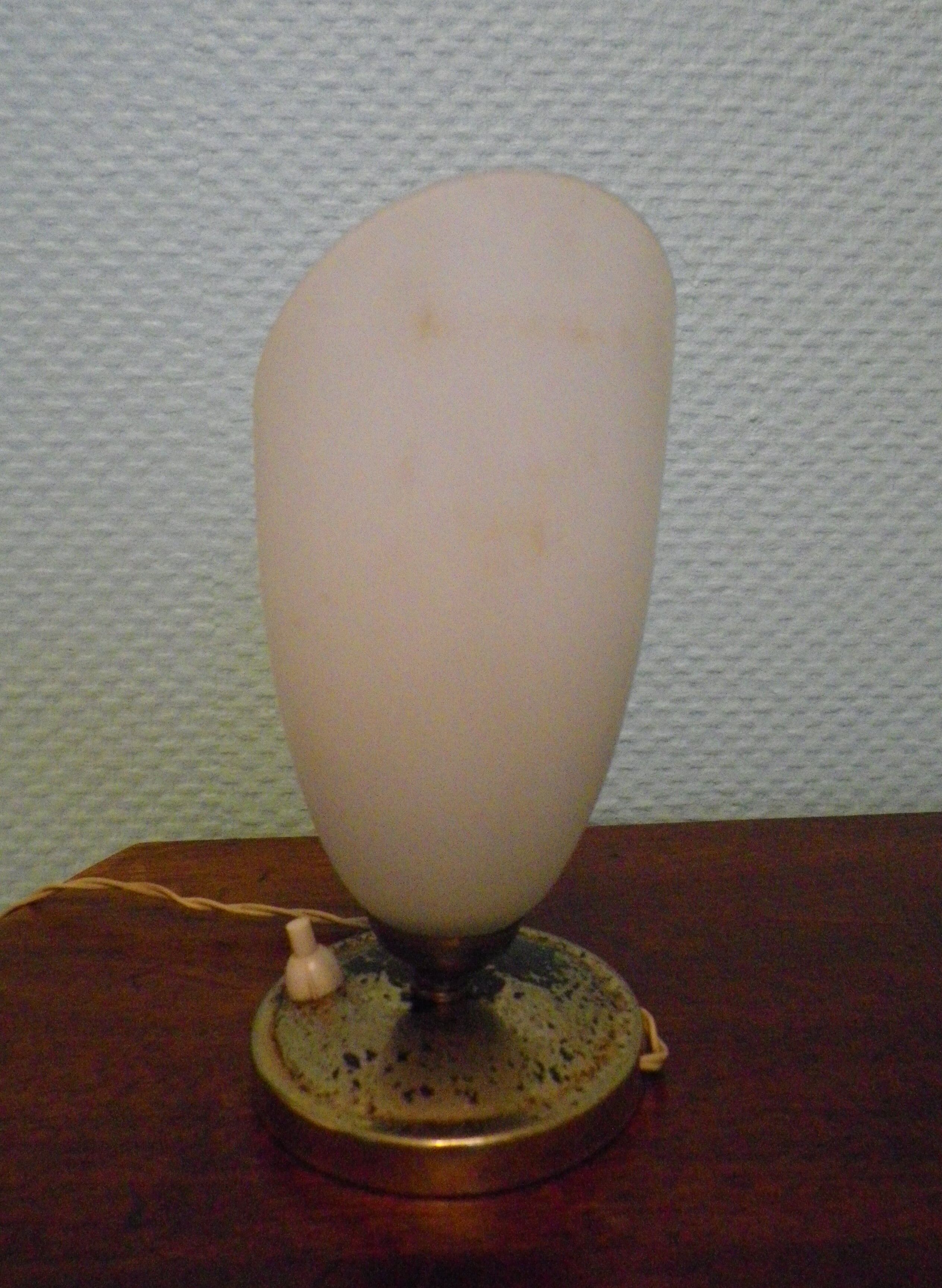 Old table lamp, patina look, 40s/50s