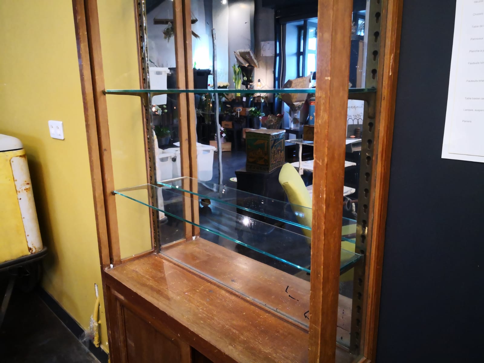 Wood and Art Deco glass showcase