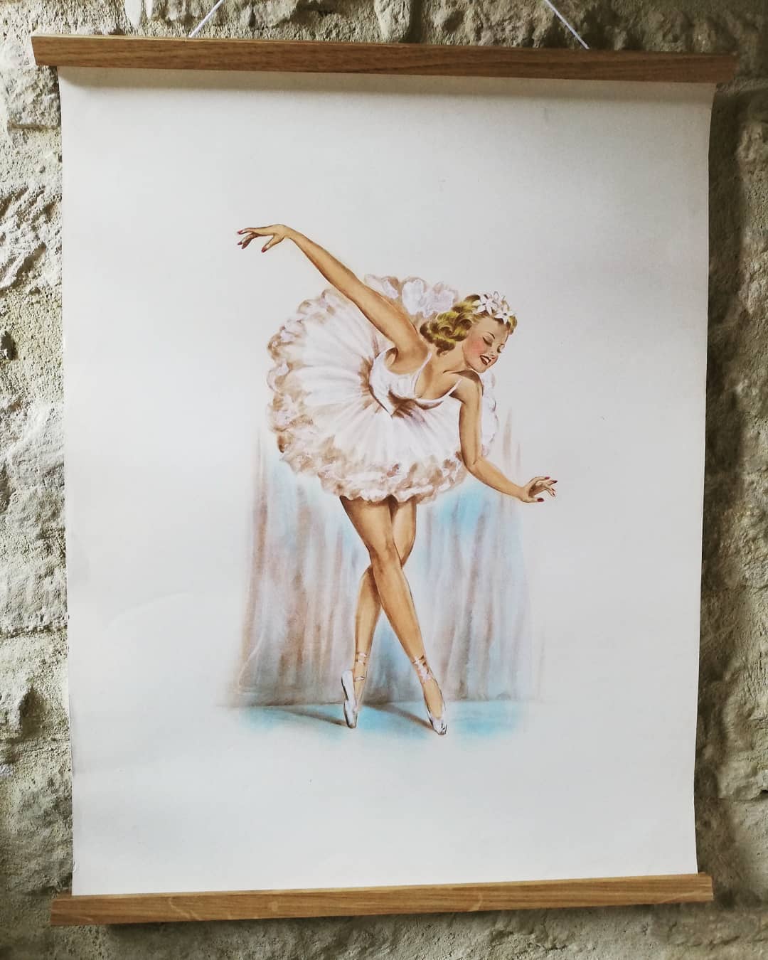 1950s watercolor lithograph by Lesage