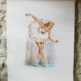 1950s watercolor lithograph by Lesage