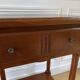 Nightstand, vintage side table with a drawer and a low shelf in solid wood