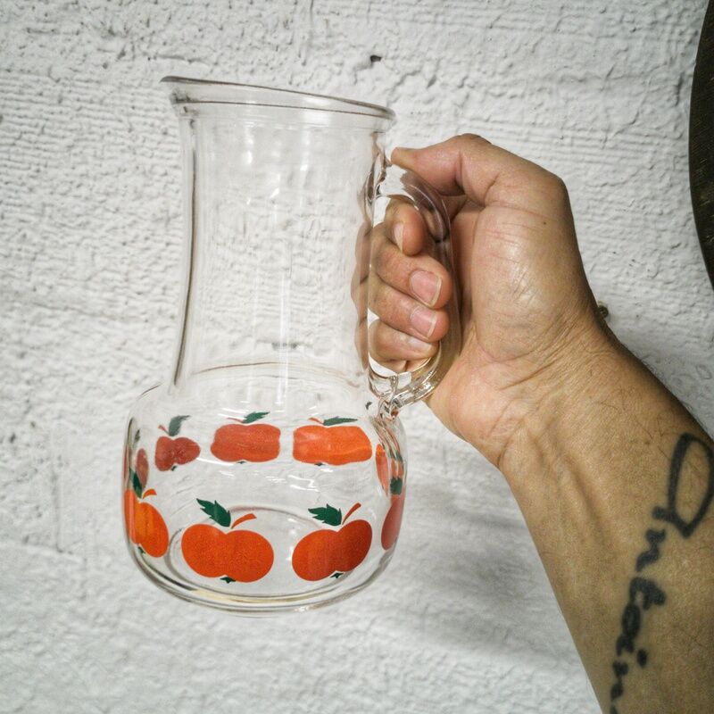Service à orangeade vintage décor pommes