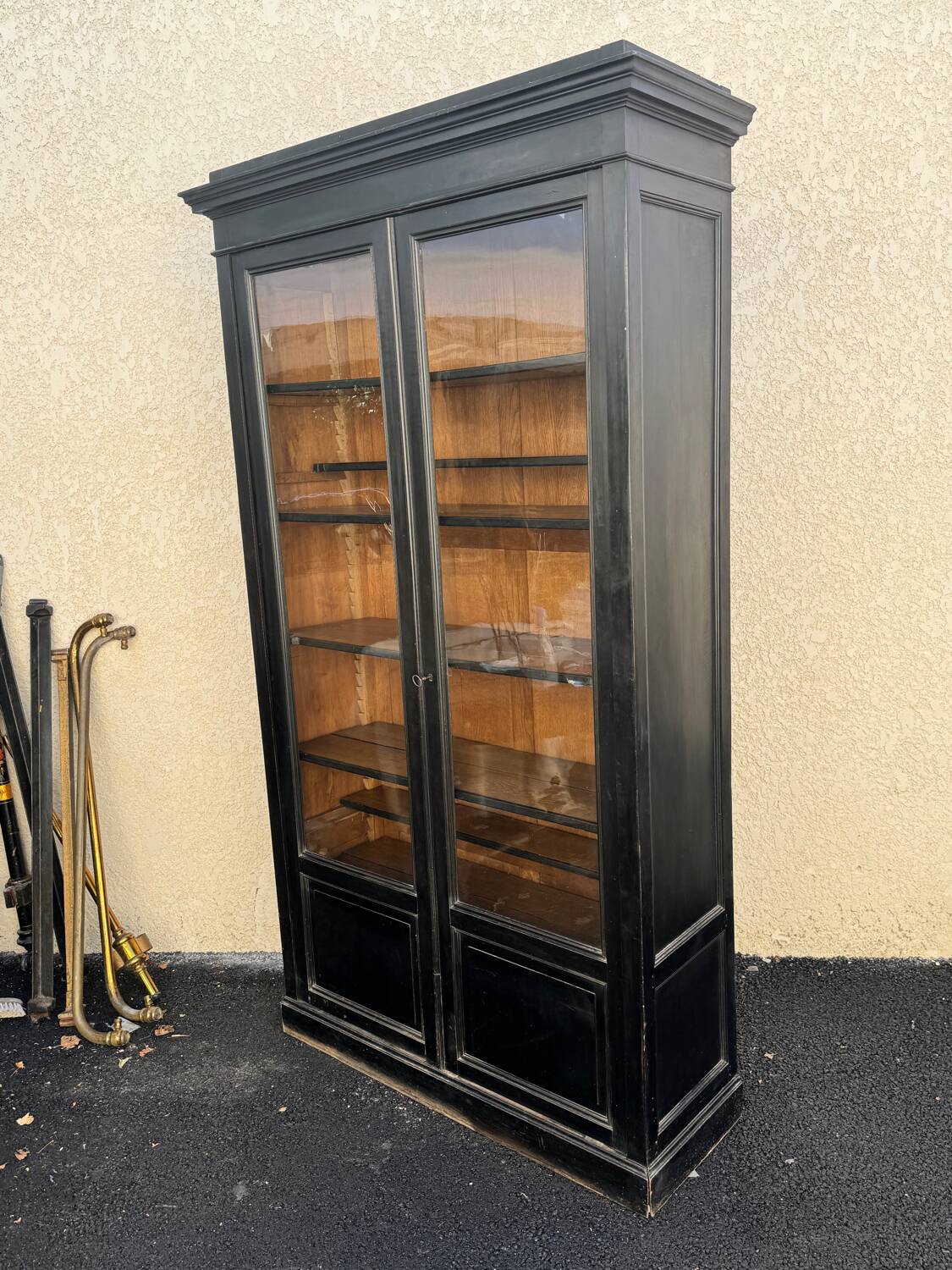 Grande vitrine Napoléon 3 en bois noirci