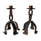 Pair of metal candlesticks