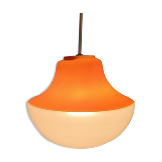 Vintage pendant lamp Orange and white - Vintage chandelier orange and white
