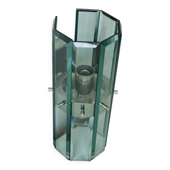 Italian wall light VECA for Fontana Arte – in chrome-plated steel and glass