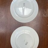 Lot de 2 assiettes anciennes en terre de fer – Manufacture de Longwy