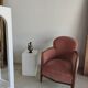 Armchair art deco pink velvet trim