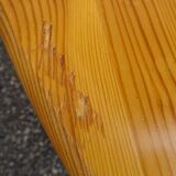 Asymmetrical coffee table in vintage pine year 70