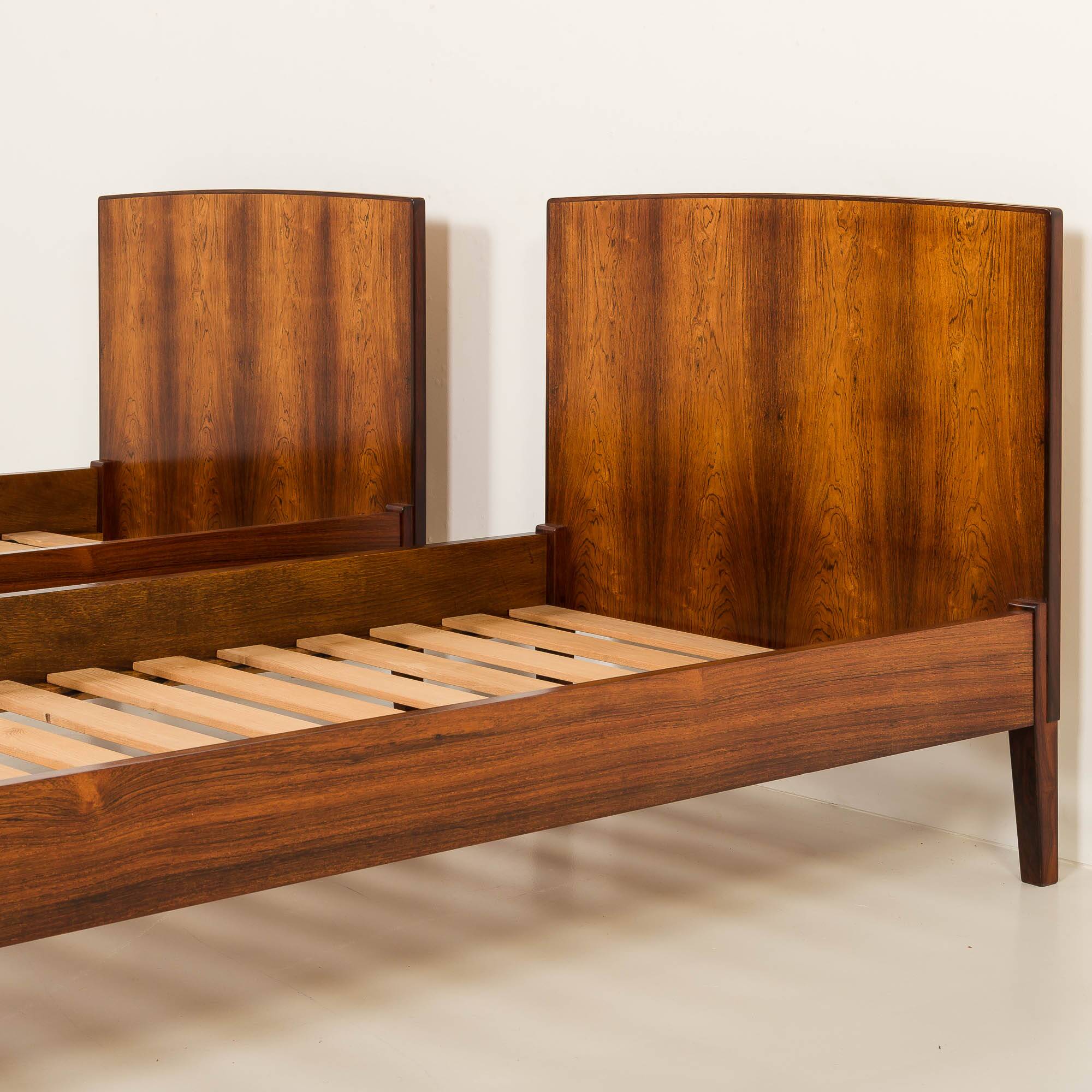 Danish rosewood bed frames, set of 2, 1960s