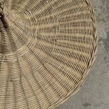 Small suspension, rattan luminaire in hat shape D:60cm