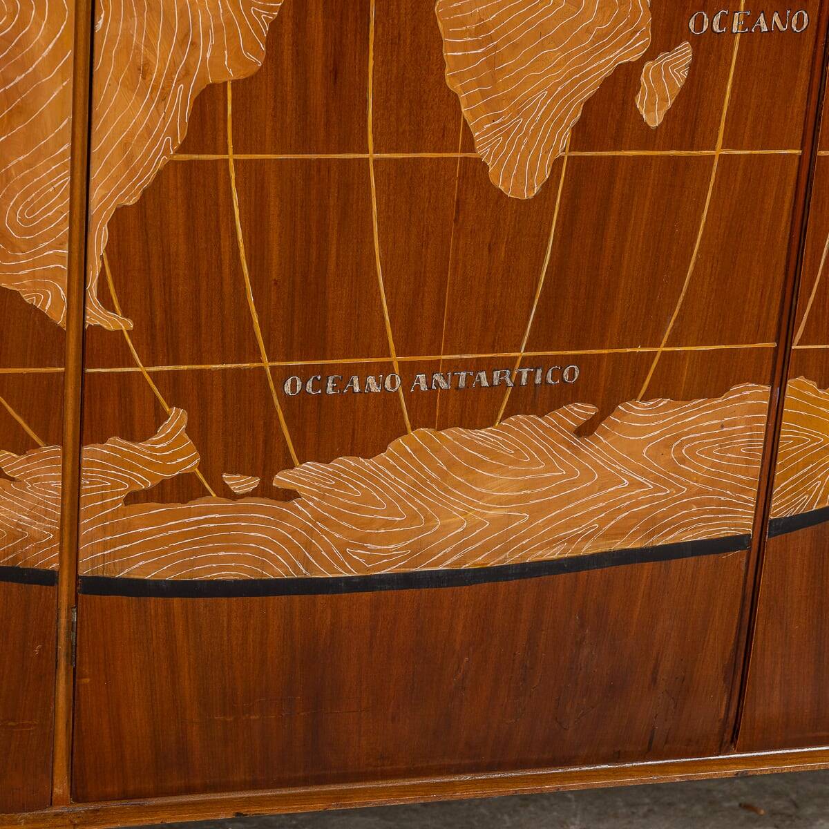 20thc italian stylised "map of the world" cabinet c.1950