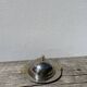 Silver-plated metal butter dish with knots