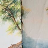 Painted canvas screen