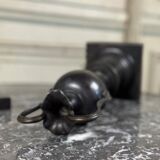 Paire de vases en bronze patine noire, XIXème siècle