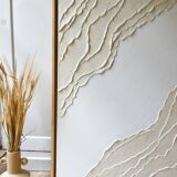 White and cream textured relief painting