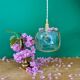 Vintage amber glass suspension globe