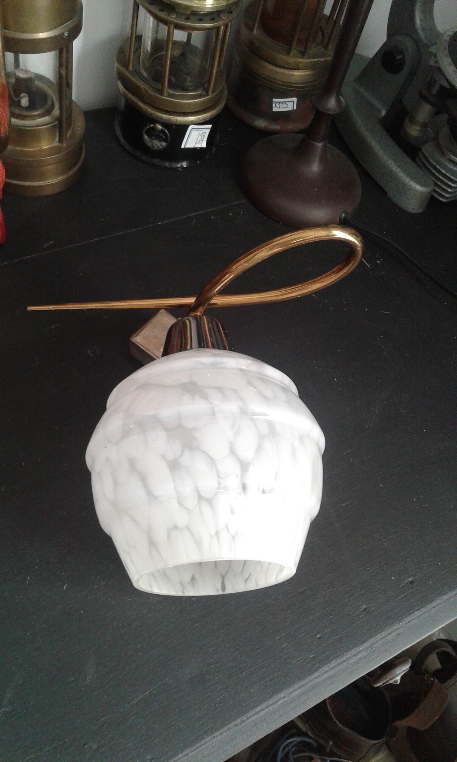 Speckled glass sconce