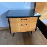 Bed frame set 140 X 190 and 2 lacquered bedside tables