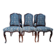 Suite de 6 chaises Chippendale anglais XIXe – Acajou, tissu jacquard
