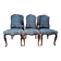 Suite de 6 chaises Chippendale anglais XIXe – Acajou, tissu jacquard