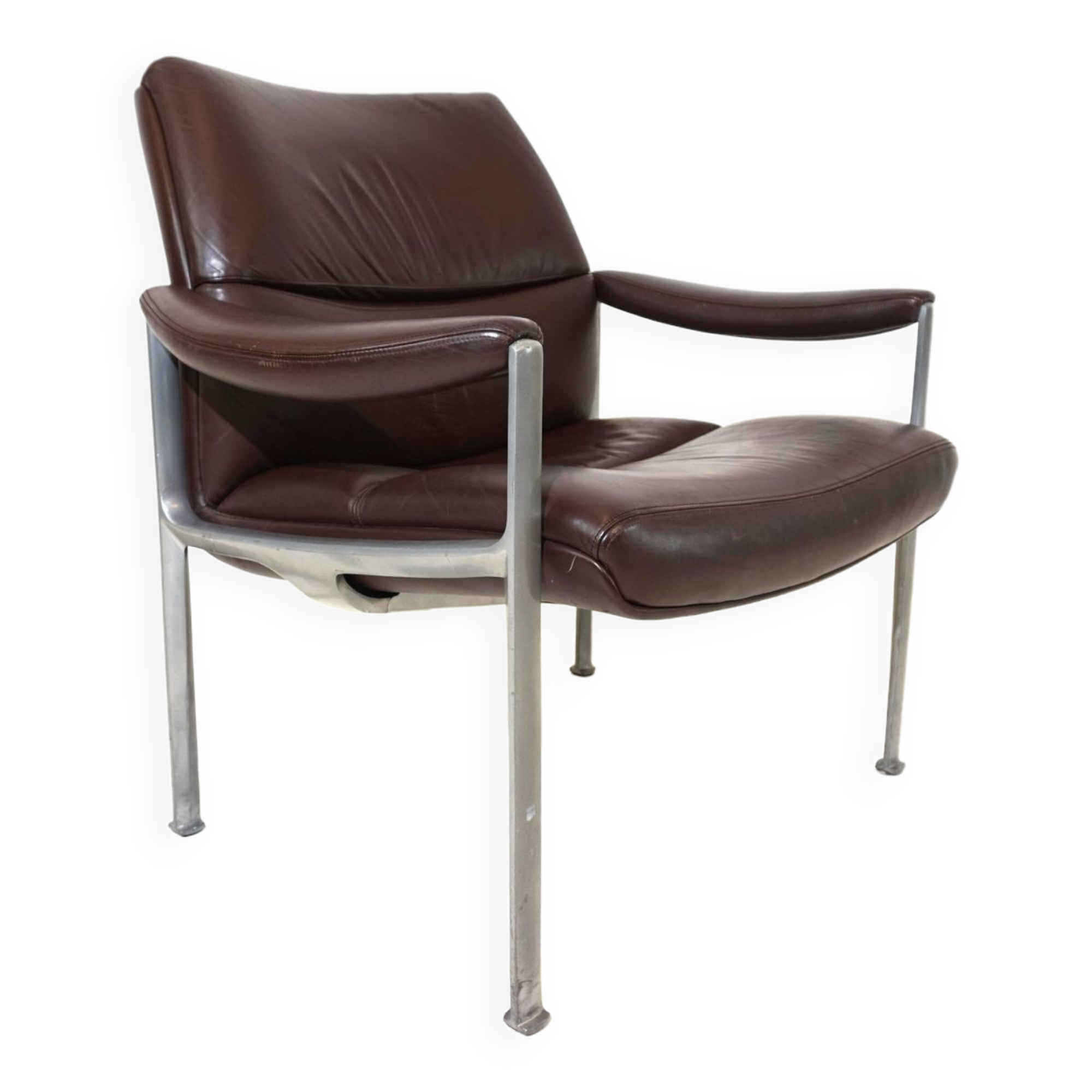 Röder Söhne leather lounge chair by Miller Borgsen