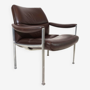 Fauteuil lounge en cuir Röder Söhne par Miller Borgsen