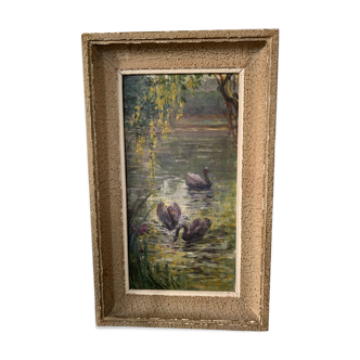 Swan landscape painting
