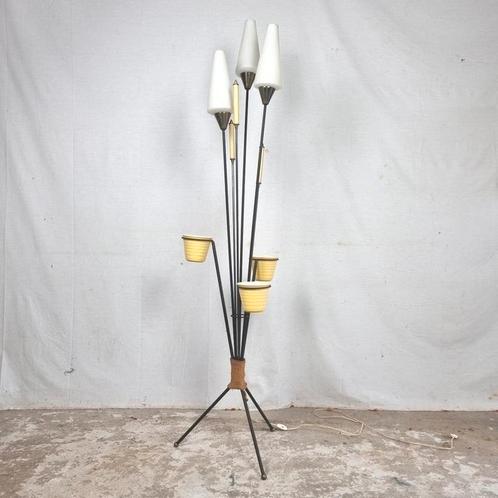 Vintage French 1950's Tripod Floor Lamp, Plant Stand