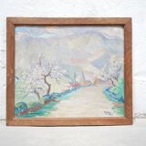 Old painting on panel signed M. Gay