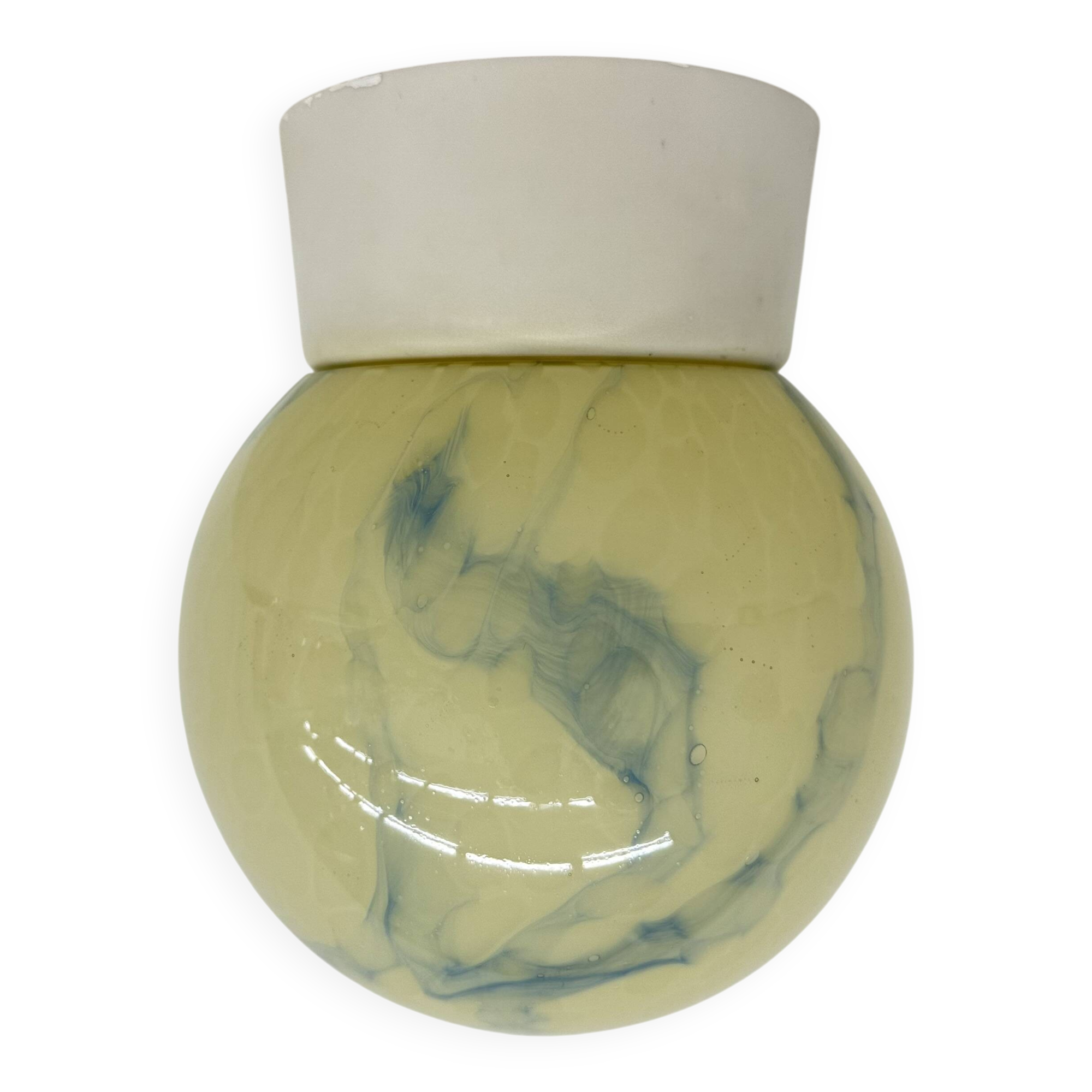 Thabur art deco marbled glass ceiling lamp , 1930s the Netherlands