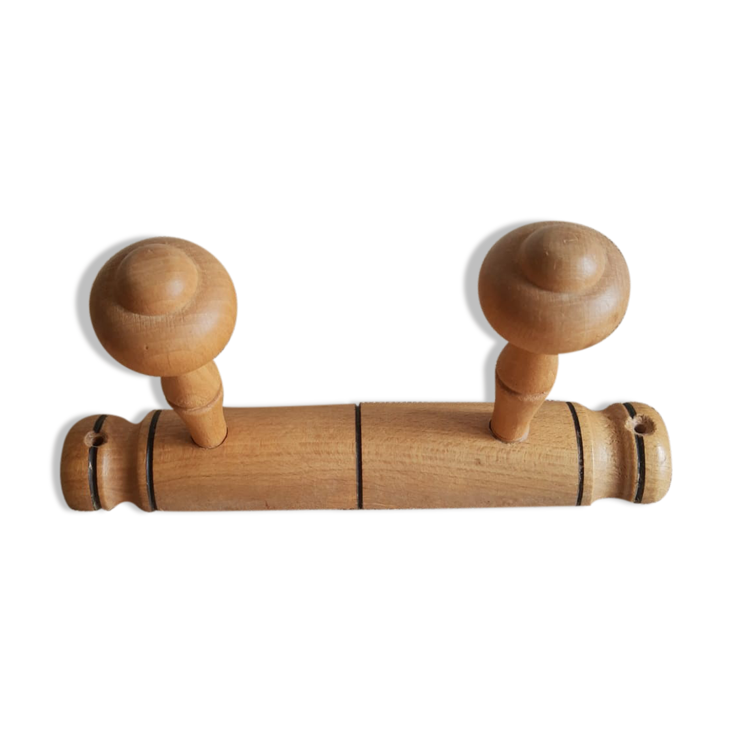 Coat rack 2 wooden hooks - vintage