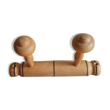 Porte manteaux 2 patères en bois - vintage
